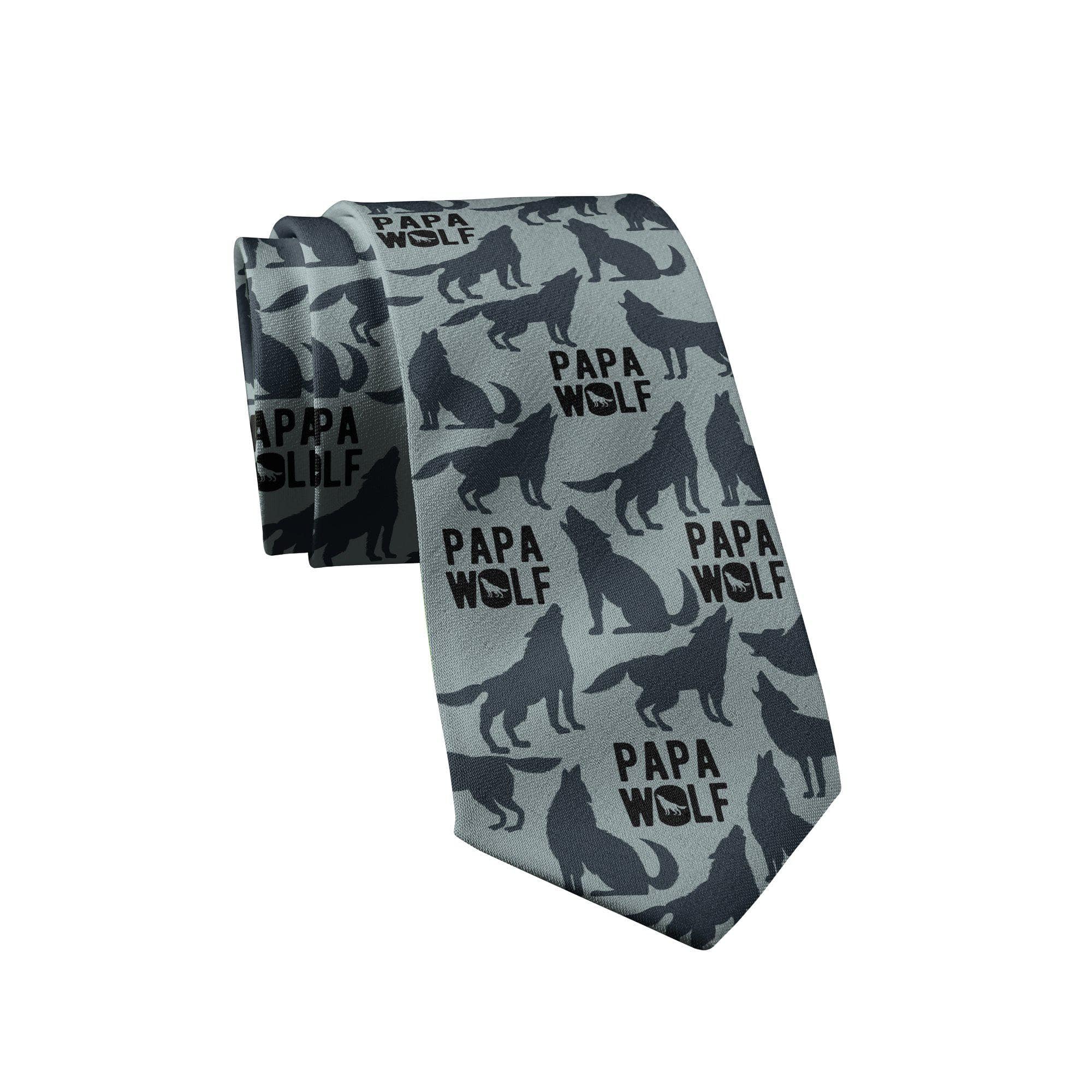 Papa Wolf Neck Tie - Crazy Dog T-Shirts
