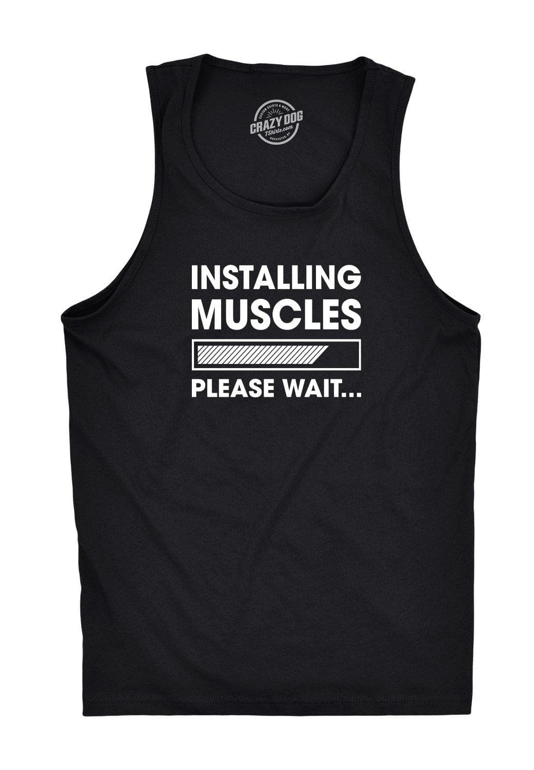Installing Muscles Men's Tank Top  -  Crazy Dog T-Shirts